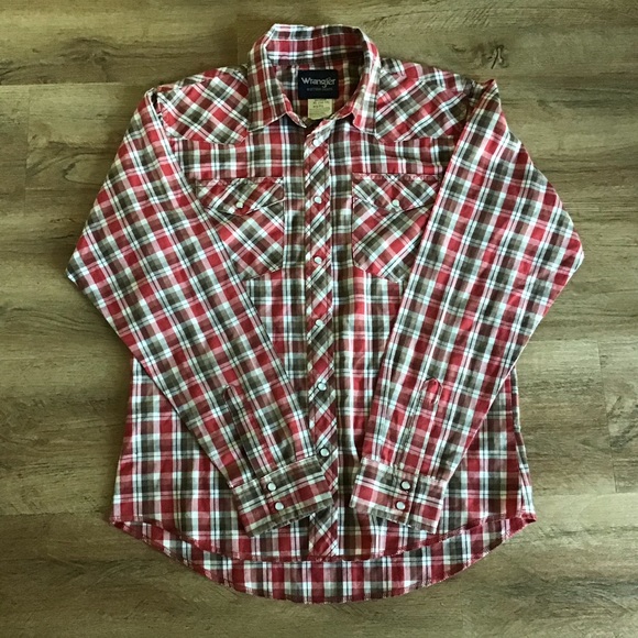 Wrangler Other - Wrangler Plaid Snap Button Shirt Size XL 14/16